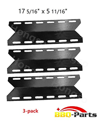 bbq-parts PPB341 (3-pack) BBQ Gas Grill Porcelain Steel Heat Plates, Heat Shield, Heat Tent, Burner Cover, Vaporizor Bar, and Flavorizer Bar for Charmglow, Nexgrill, Perfect Flame, Perfect Glo Model grills (17 5/16