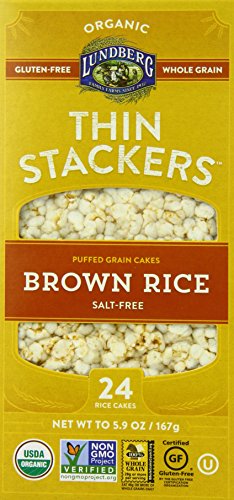 Lundberg Thin Stackers Brown Rice Salt Free, 5.9 Ounce (Pack of 12)
