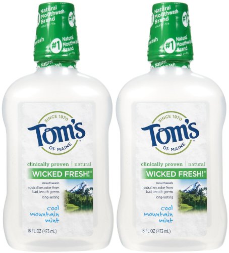 Tom's of Maine Long Lasting Wicked Fresh Mouthwash, Cool Mountain Mint - 16 oz - 2 pk