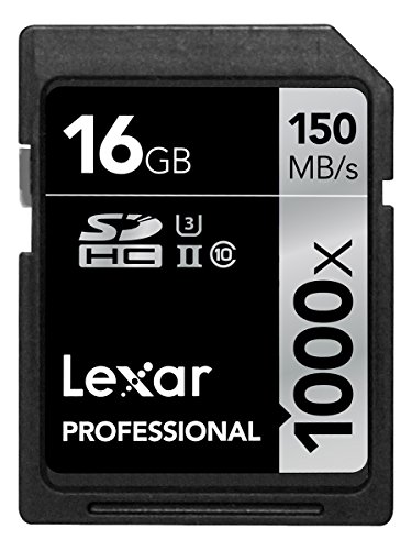 Lexar Professional 16 GB Class 10 UHS-II 1000x Speed (150 MB/s) SDHC Flash Memory Card