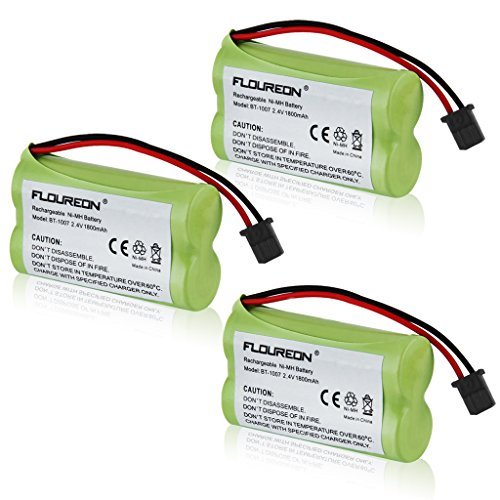 Floureon 3 pack BT1007 For Uniden Home Cordless Phone Battery, 1800mAh