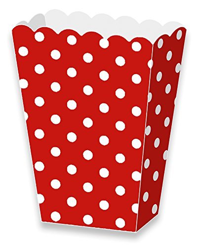 LolliZ® Popcorn Paper Box Red/Polka Dots. 12-Pcs Pack