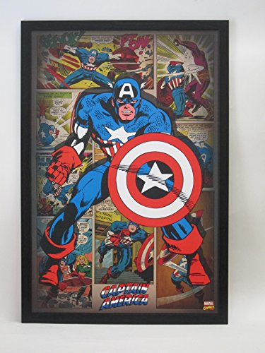 Captain American Retro Gel Coat Framed Poster