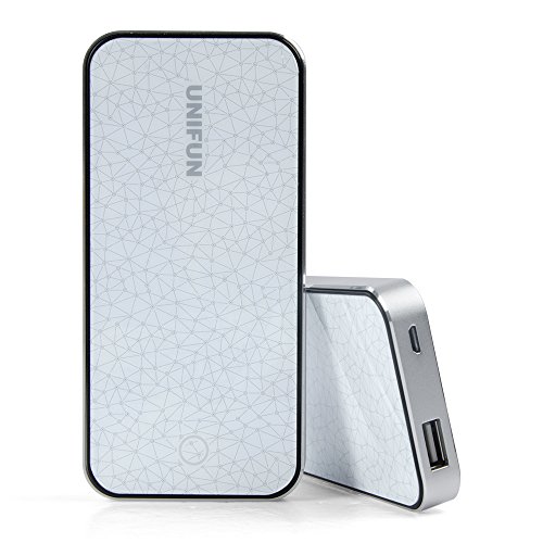 UNIFUN® (Fast 2.1A Out,1.8A In) Portable Charger 6000mAh World's Thinnest Li-ion polymer External Battery Pack USB Power Bank Backup Rapid-Recharge Shake-to-Wake Station For iPhone 6 Plus 5s 5c 5 4s 4, iPad Air 2,Mini 3, Samsung Galaxy S5 S4 S3, Note 4 Edge 3 2, Nexus 4 5 6 7 9, HTC One (M8), Motorola Droid, Moto X, LG G3 Optimus, PS Vita, Gopro, Fire, most Smartphones, Tablets and other USB-Charged Devices