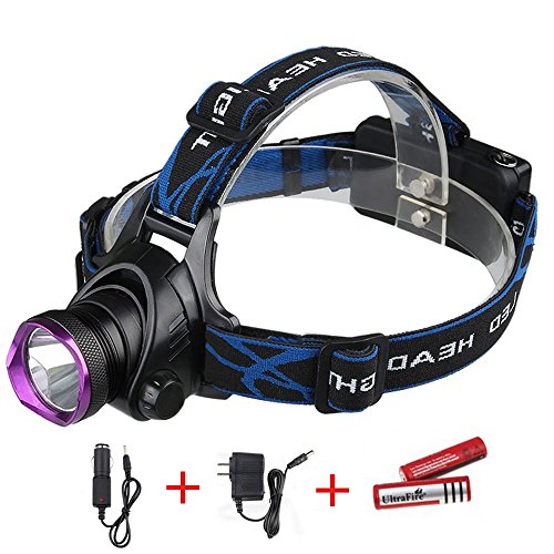 Pentop Waterproof LED Flashlight Cree XM-L T6 Beam 1800 Lumens 3 Modes Adjustable Thick Head Strap , Outdoor Rechargeable Headlamp Head Light Lamp Torch for Camping Night Walking