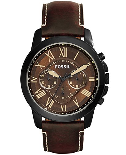 Fossil Men's FS5088 Grant Chronograph Watch with Brown Leather Band