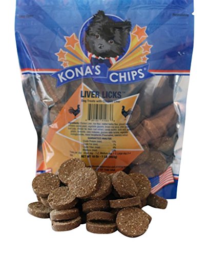 KONA'S CHIPS® Liver Licks; Liver Dog Treats, Dog Treats Made In USA ONLY, Healthy & Safe Treats For Your Dog, liver treats for dogs 1 lb Bag