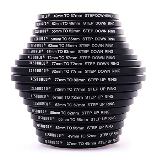 Set 18pcs 37 49 52 55 58 62 67 72 77 82mm Step Up + Step Down Ring Filter Stepping Adapter Set / 9 x Step Up + 9x Step Down Ring Filter Stepping Adapter DC453