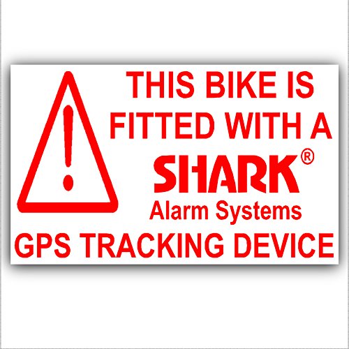 5 x Bicycle Security Stickers-GPS Tracker-Tracking DeviceWarning-Mountain,Racing,Bike,Cycling,Motorbike,Motorcycle,BMX-Shark Alarm Systems
