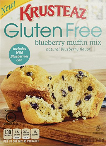 Krusteaz, Gluten Free, Blueberry Muffin Mix with Wild Blueberries in a Can, 15.7oz Box(Pack of 4)
