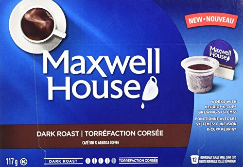 Kraft Maxwell House Dark Coffee Pod, Compatible with Keurig K-Cup Brewers, 12-Count