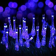 Solar Outdoor String Lights,URPOWER? 20ft 30 LED Water Drop Solar String Fairy Waterproof Lights Christmas Lights Solar Powered String lights for Garden, Patio, Yard, Home, Christmas Tree, Parties
