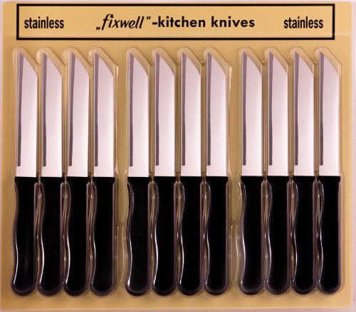 12pc Fixwell Knives - Stainless Steel - Elegant Black