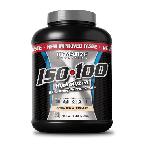 Dymatize ISO 100 Post Workout and Recovery Supplements, Cookies and Cream, 5 Pound (Pack of 6)