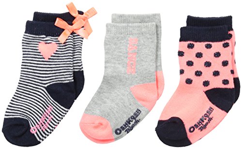 OshKosh B'Gosh Baby-Girls Infant 3 Pack Dance Socks, Multi, 12-24 Months