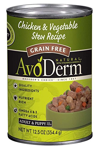 AvoDerm Natural Grain Free Chicken and Vegetable Stew Can (Pack of 12), 12.5 oz.