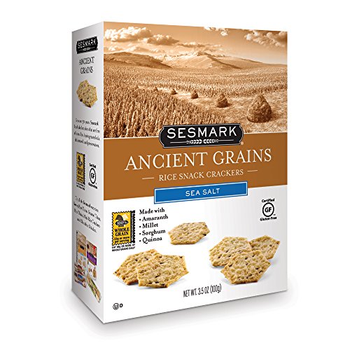 Sesmark Sea Salt Ancient Grains All Natural Snack Crackers, 3.5 Ounce (Pack of 6)