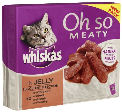 Whiskas Cat Food Oh So Succulant Selection Jelly 8 x 85 g?(Pack of 5, Total 40 Pouches)