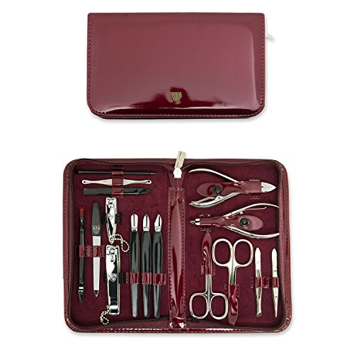 THREE SWORDS | Exclusive 16-Piece MANICURE - PEDICURE - GROOMING - NAIL CARE set / kit / case | basic standard quality (000422)