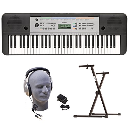 Yamaha YPT255  61-Key  Keyboard Pack with Headphones, Power Supply, and Secure Bolt-On Stand
