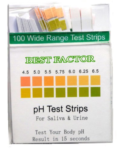 Best Factor pH Test Strips for Urine and Saliva - 15 second results! - Wide Range of 4.5 - 9.0 - 100 Strips