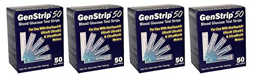 GenStrip50 Test Strips For Use with OneTouch Ultra Meters | 4 pack