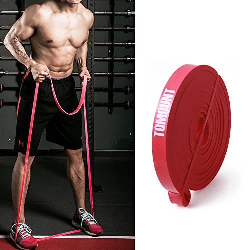 TOMOUNT Resistance Band Exercise Crossfit Strength Training Fitness Exercise Band (red (15-35lbs))