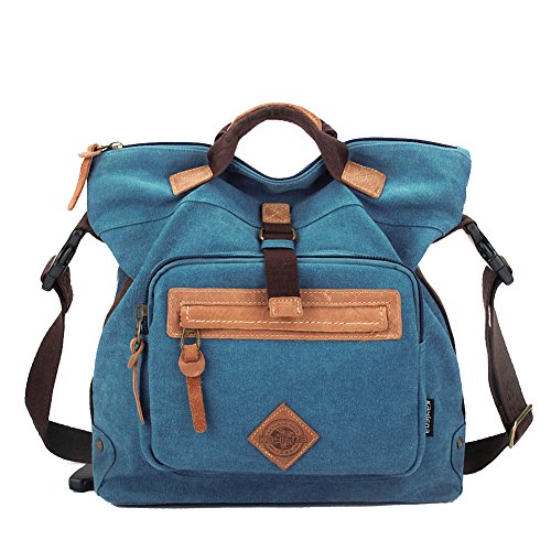 Artone KayLena Series Women's Water Resistant 2-Front Blue Canvas Luggage Bag