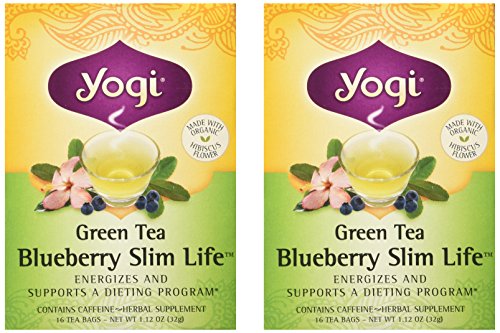 Yogi Herbal Tea Green Slim Life Blueberry -- 16 Tea Bags Each / Pack of 2
