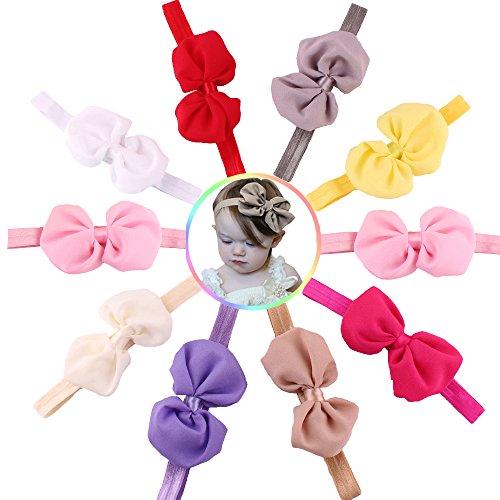 Xife® 9 Pieces Children Headbands Girls Hair Bows Newborn Hair Accessories (9 Pack)