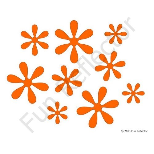 Orange Flower Bicycle Reflector Reflective Sticker Decal