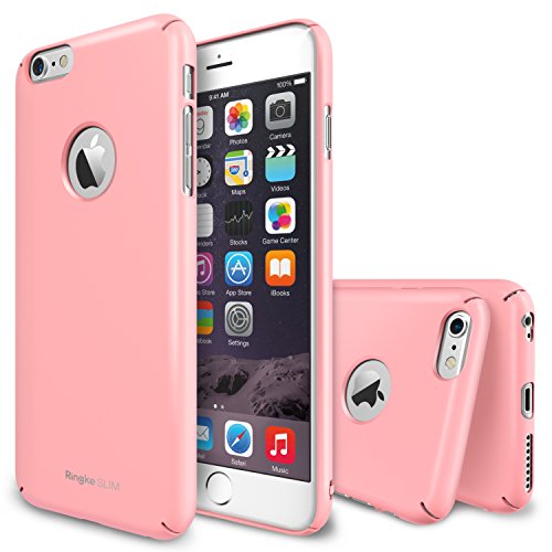 iPhone 6 Plus 5.5 Case - Ringke SLIM ***Top and Bottom Coverage*** [Logo Cutout PINK][FREE HD Film] Advanced Dual Coating Technology All Around Protection Hard Case for Apple iPhone 6 Plus 5.5 Inch - ECO Package