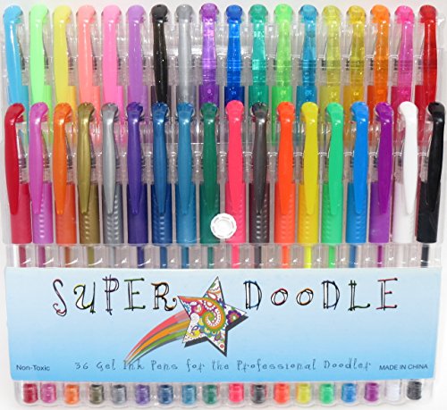 Super Doodle Gel Pens - 36 Color Premium Gel Pen Set