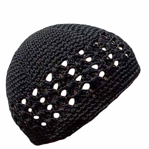 Luxury Divas Black Crochet Beanie Skull Cap Hat
