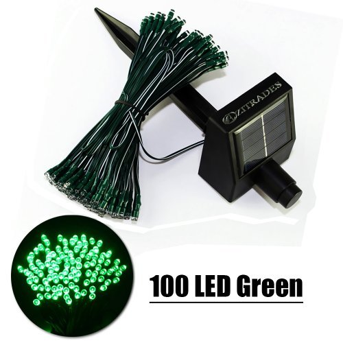 ZITRADES Waterproof 100 LED 3 Modes Solar Fairy String Lights, 55 Feet, Green