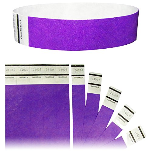 Goldistock Original Series - 3/4 Tyvek Wristbands Regal Neon Purple 200 Count - Event Identification Bands (Paper - Like Texture)
