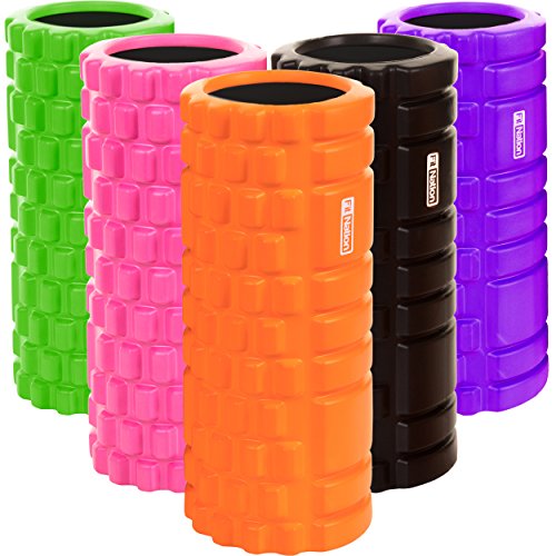 Trigger Point Foam Roller - FREE EXERCISE GUIDE + WORKOUT VIDEO - Premium Firm Grid For Deep Muscle Massage - We Show You The Best Foam Roller Exercises For CrossFit - Yoga - Pilates - Rehab - Physiotherapy - Core Workout (Orange)