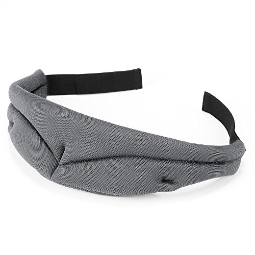 Contoured Sleep Mask, PLEMO Ultra-Soft Memory Foam Sleeping Cover, Breathe-Easy Eye Shade for Bedtime & Travel, One Size in Dark Gray
