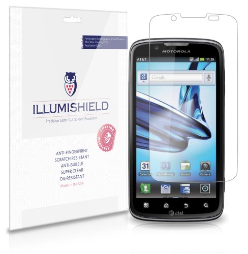 iLLumiShield - Motorola ATRIX 2 Screen Protector Japanese Ultra Clear HD Film with Anti-Bubble and Anti-Fingerprint - High Quality (Invisible) LCD Shield - Lifetime Replacement Warranty - [3-Pack]