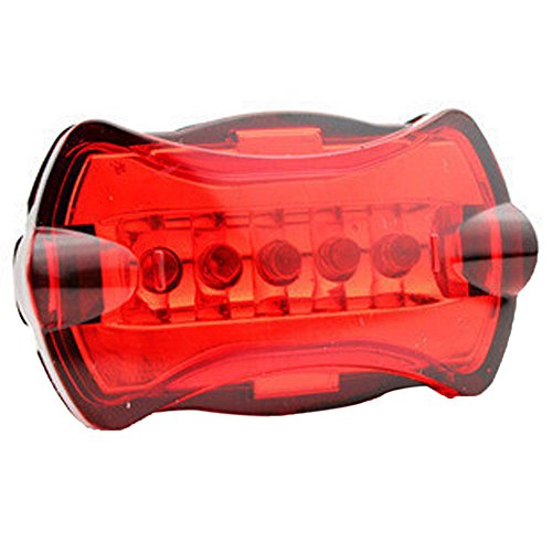 Leegoal Bright Waterproof Neoprene 5 LED 6 Modes Butterfly Shape Safety Bicycle Tail Lamp,Red