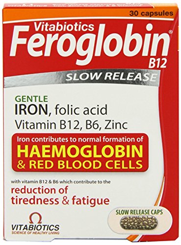 THREE PACKS of Vitabiotics Feroglobin B12 Slow Release Capsules x 30