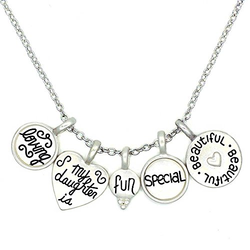 You Are Special 'Daughter' Charm Necklace - Adjustable Soft Matte Silver Necklace With Engraved Words Of Love (Silver Plated) - Perfect Gift For Any Daughter