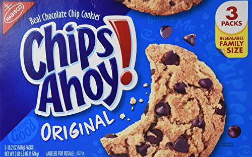 Nabisco, Chips Ahoy!, Real Chocolate Chip Cookies, Original, Resealable Family Size, 54.6oz Box