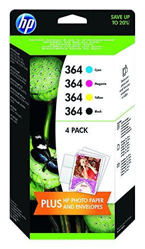 HP HPJ3M82AE 364 Original Ink Cartridges Combination Pack - Mulit-pack (Black, Yellow, Magenta, Cyan), Pack of 4