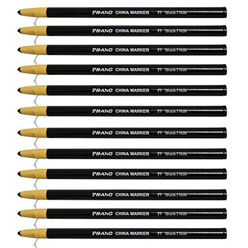 China Markers Wax Pencils-- Black Set of 12