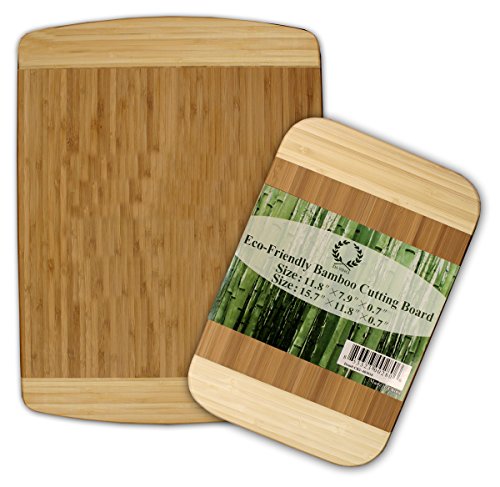 Da Vinci Natural Bamboo 2-Piece Cutting Board Set - 0.7 Thick, Large 15.7x 11.8 and 11.8x 7.9 Boards