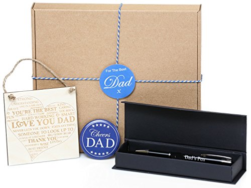 Fathers Day Gifts For Dad From Daughter Or Son - Also Ideal Present For Dads On Their Birthday Or A Gift For Other Occasions -Wooden Plaque, A Pen And A Bottle Opener Magnet - Make Your Father Smile With These Lovely Fathers Day Presents