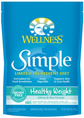 Wellness Simple Limited Ingredient Diet Grain Free Healthy Weight Salmon & Peas Natural Dry Dog Food, 4.5-Pound Bag