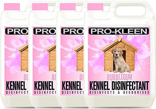 4 x 5 Litres Pro-Kleen Bubblegum Dog Kennel Disinfectant + Deodoriser