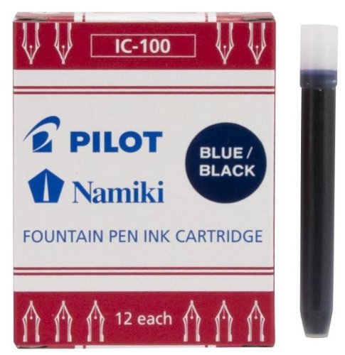 Pilot Namiki Ic100 Fountain Pen Ink Cartridge, Blue/Black, 12 Cartridges Per Pack -69102